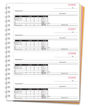 Cash Receipt Books - Letter Size 4-Part